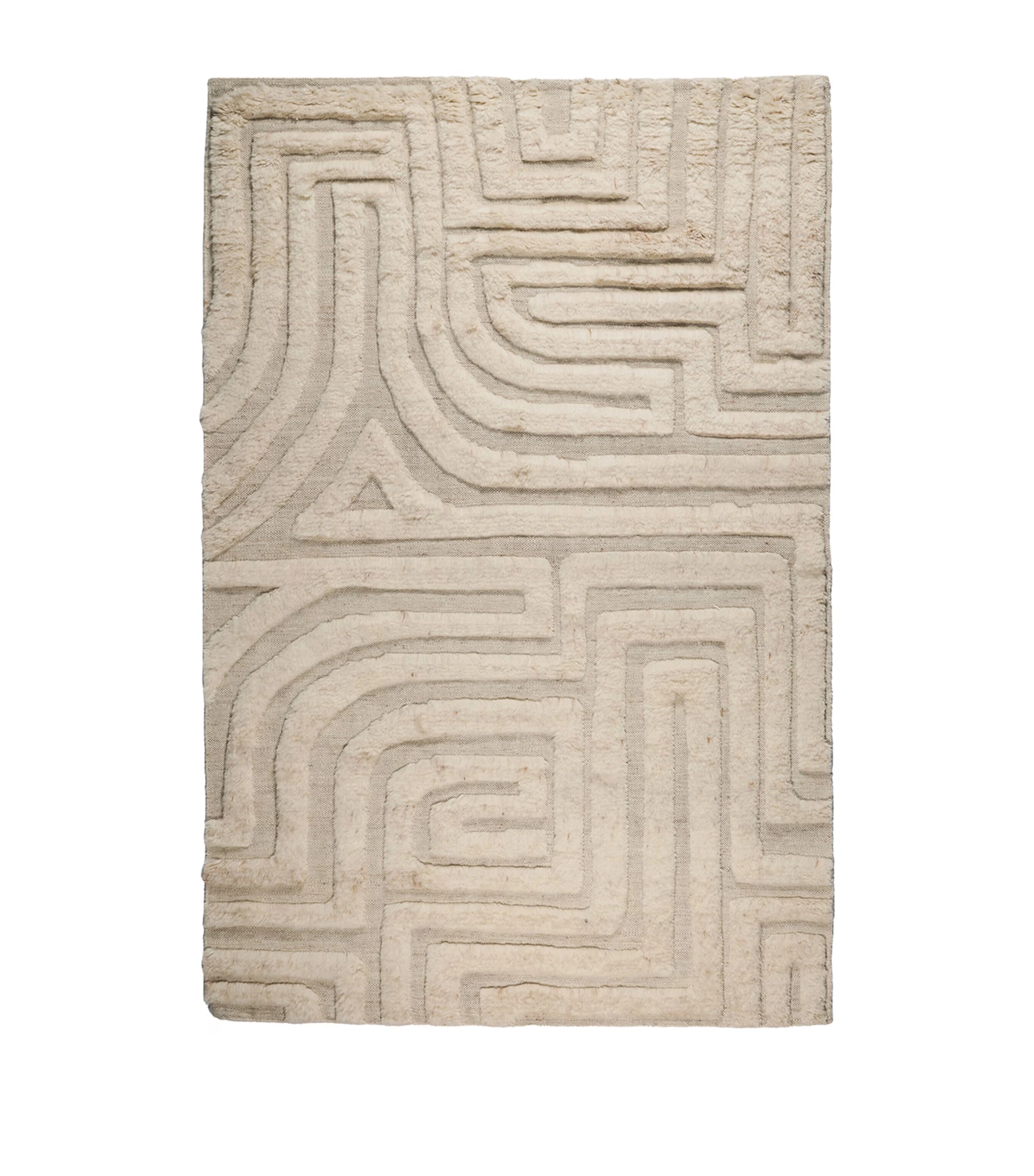 Wool Folk Ivory Rug (2.74m x 1.83m)