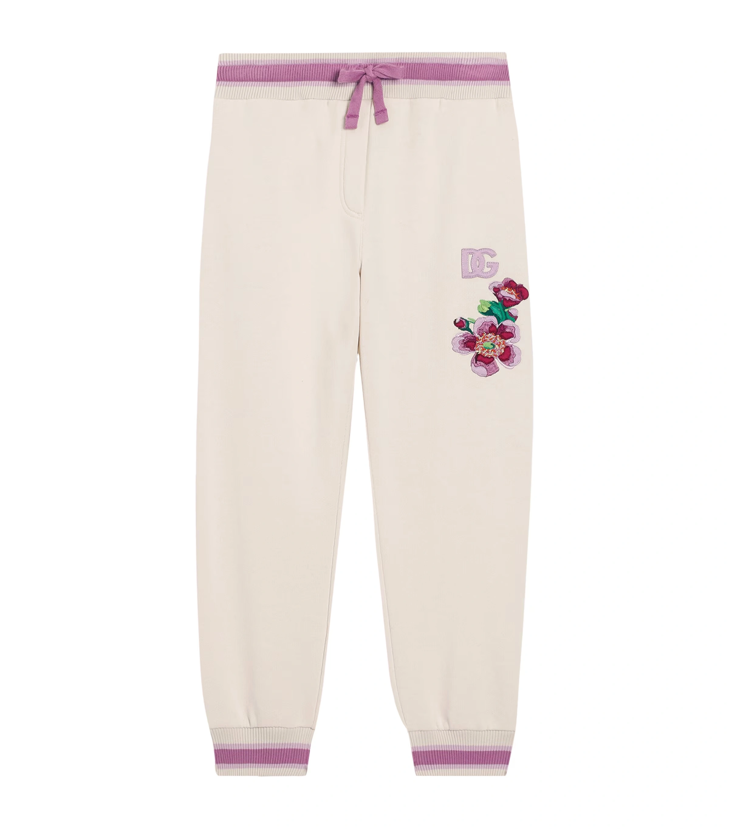 Cotton Floral-Detail Sweatpants (8-12 Years)