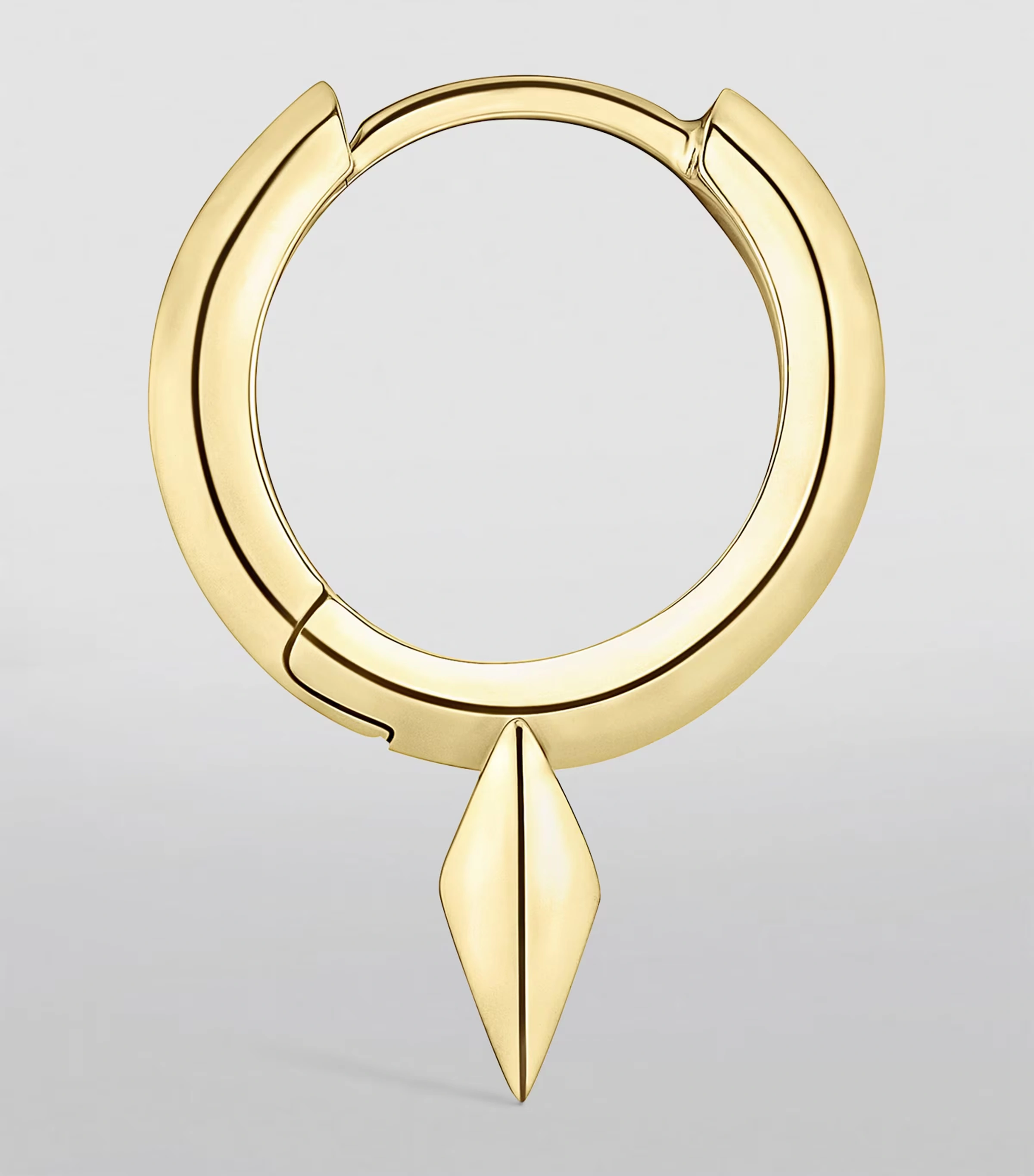 Yellow Gold Faceted Single Short Spike Hoop Earring (8mm) 4 Yellow Gold Faceted Single Short Spike Hoop Earring (8mm)