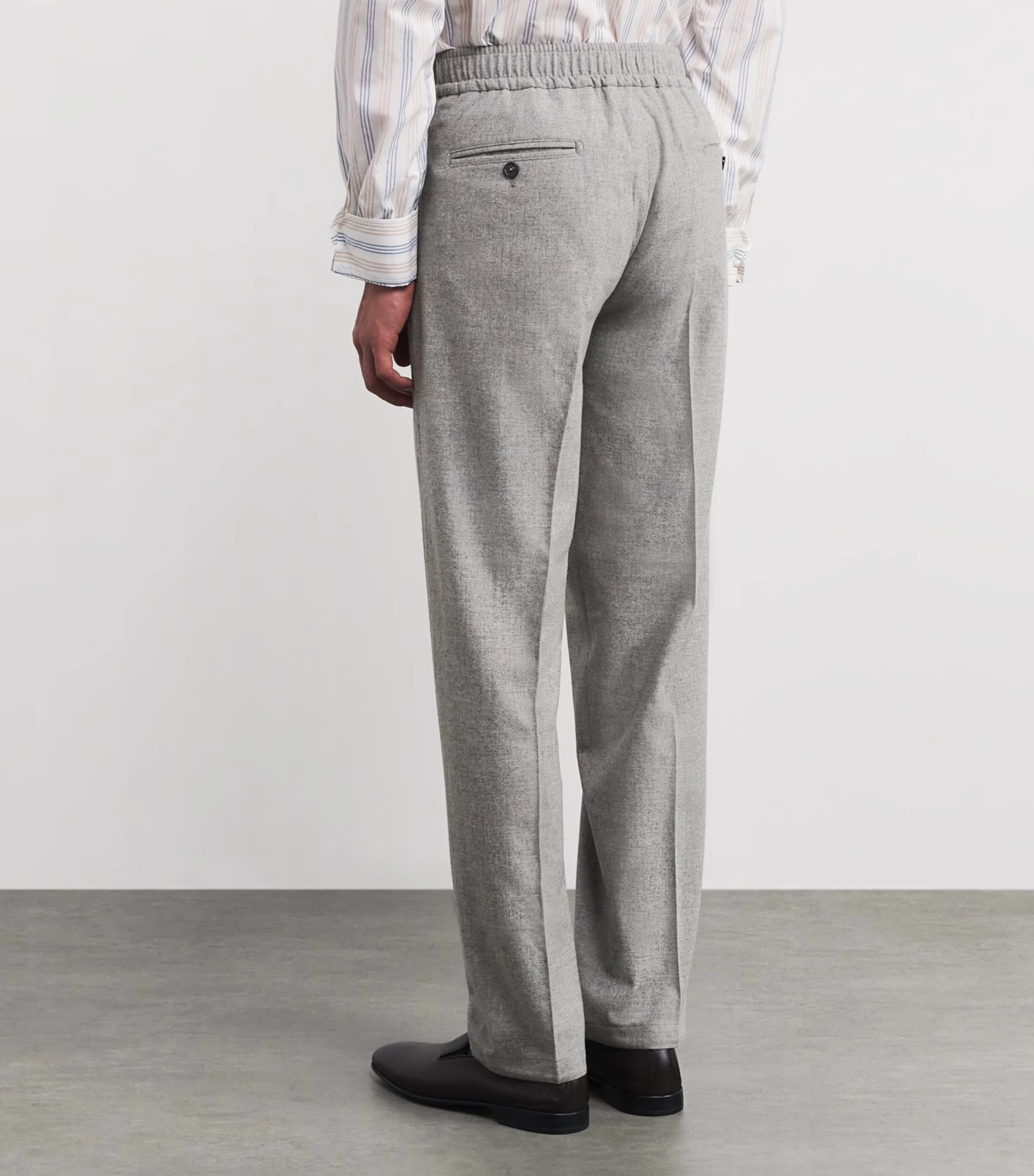 Wool-Blend Pleated Trousers