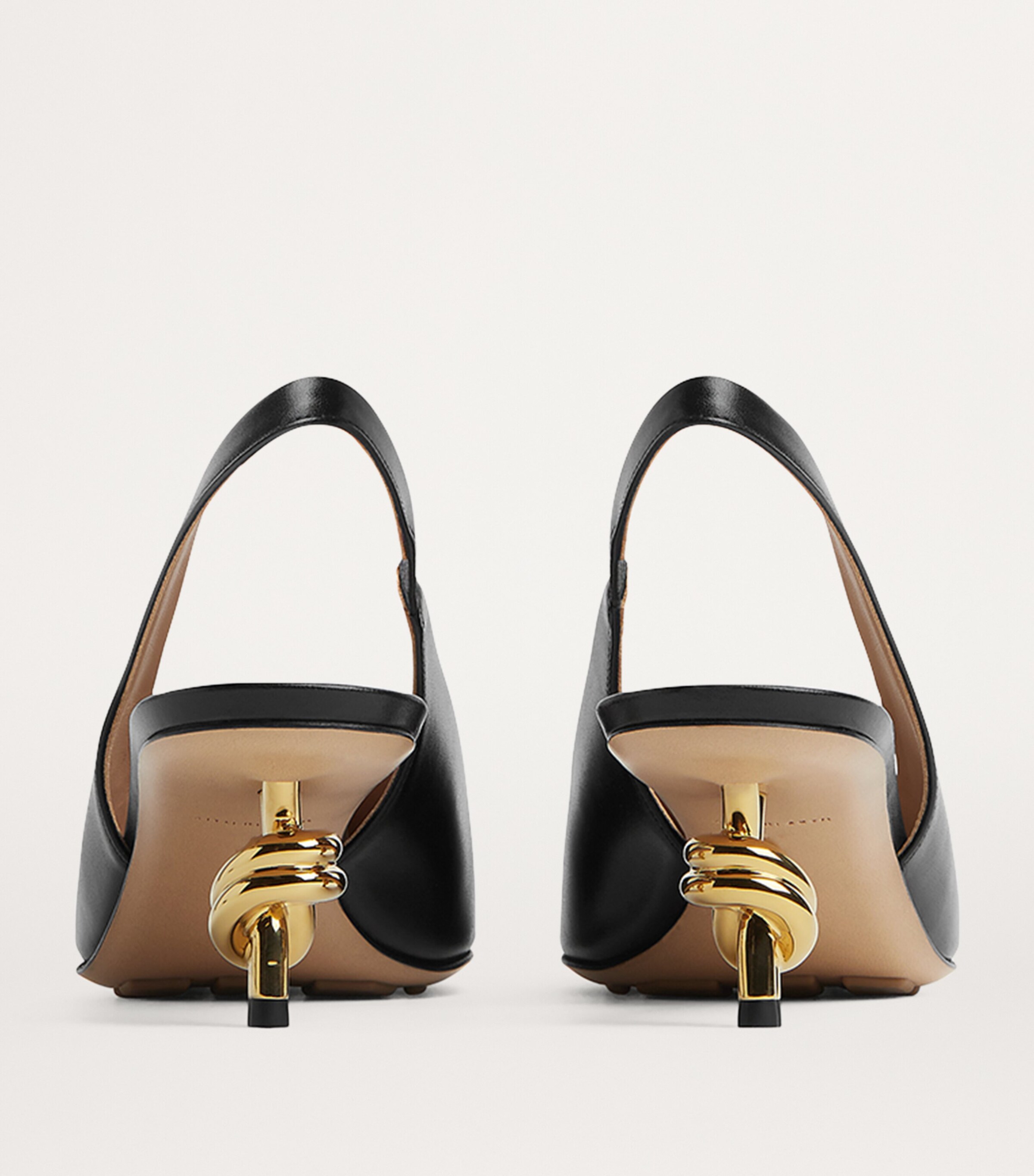 Leather Knot Slingback Pumps 45