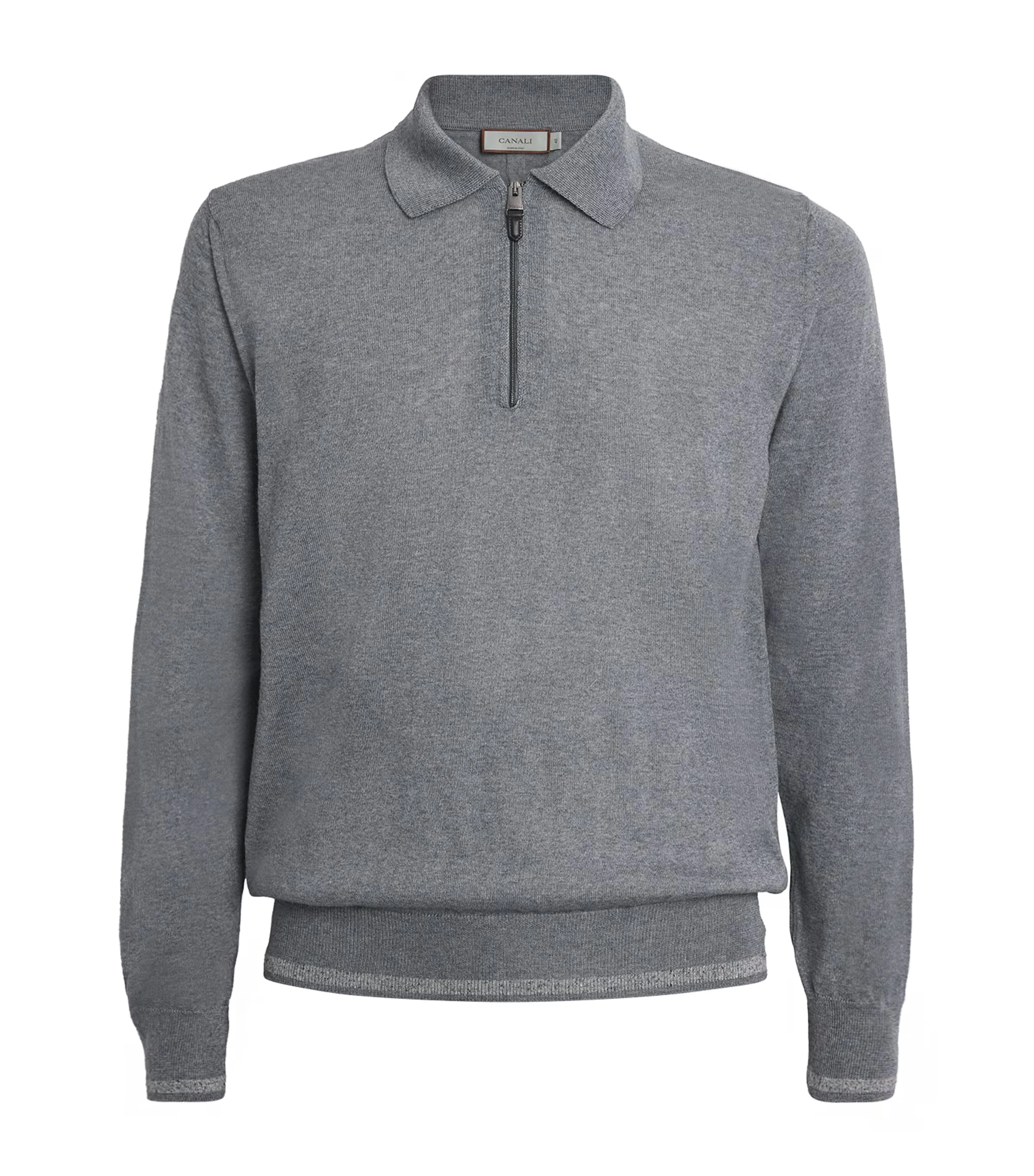 Wool-Blend Zip-Up Polo Shirt