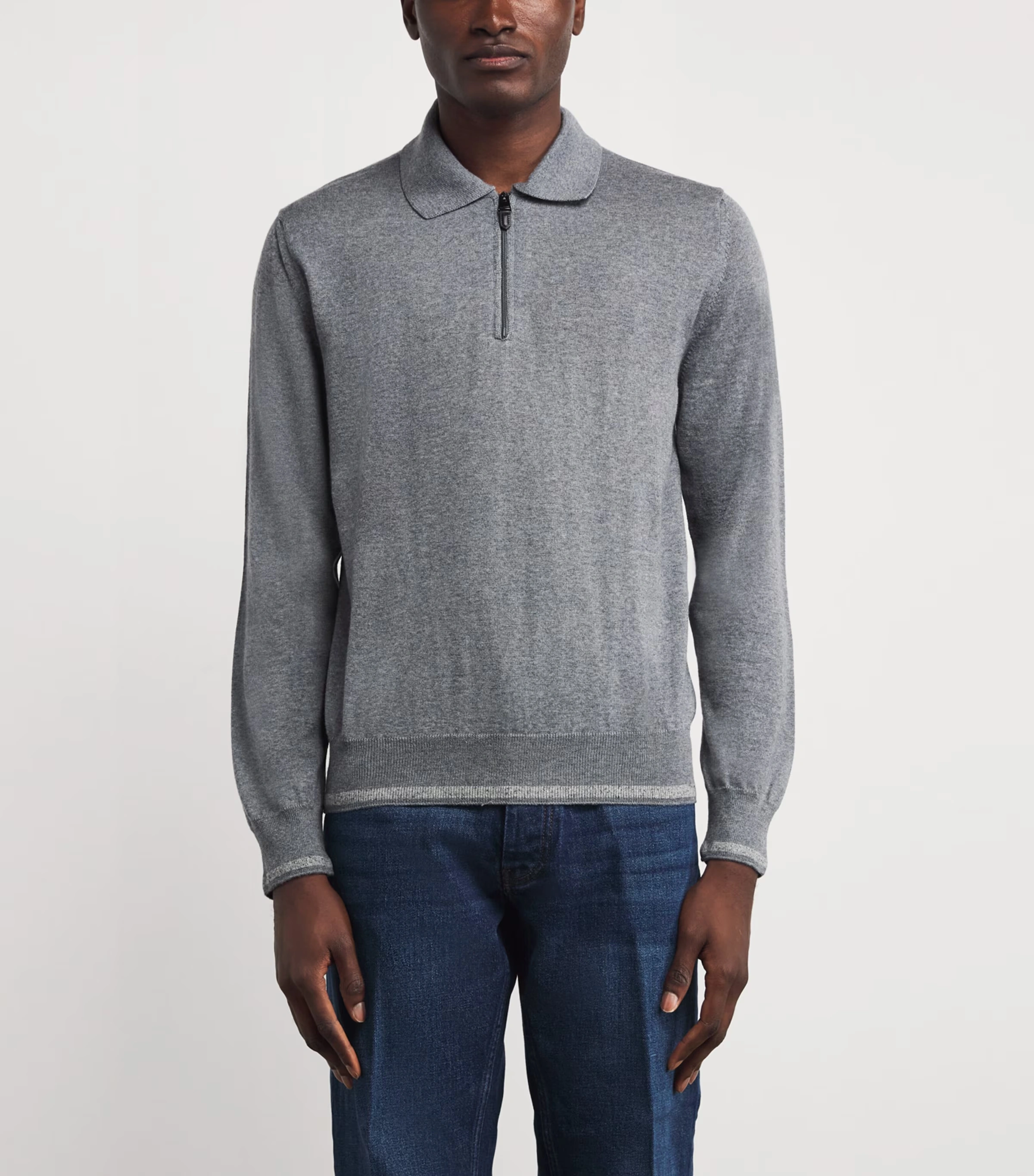 Wool-Blend Zip-Up Polo Shirt 3 Wool-Blend Zip-Up Polo Shirt