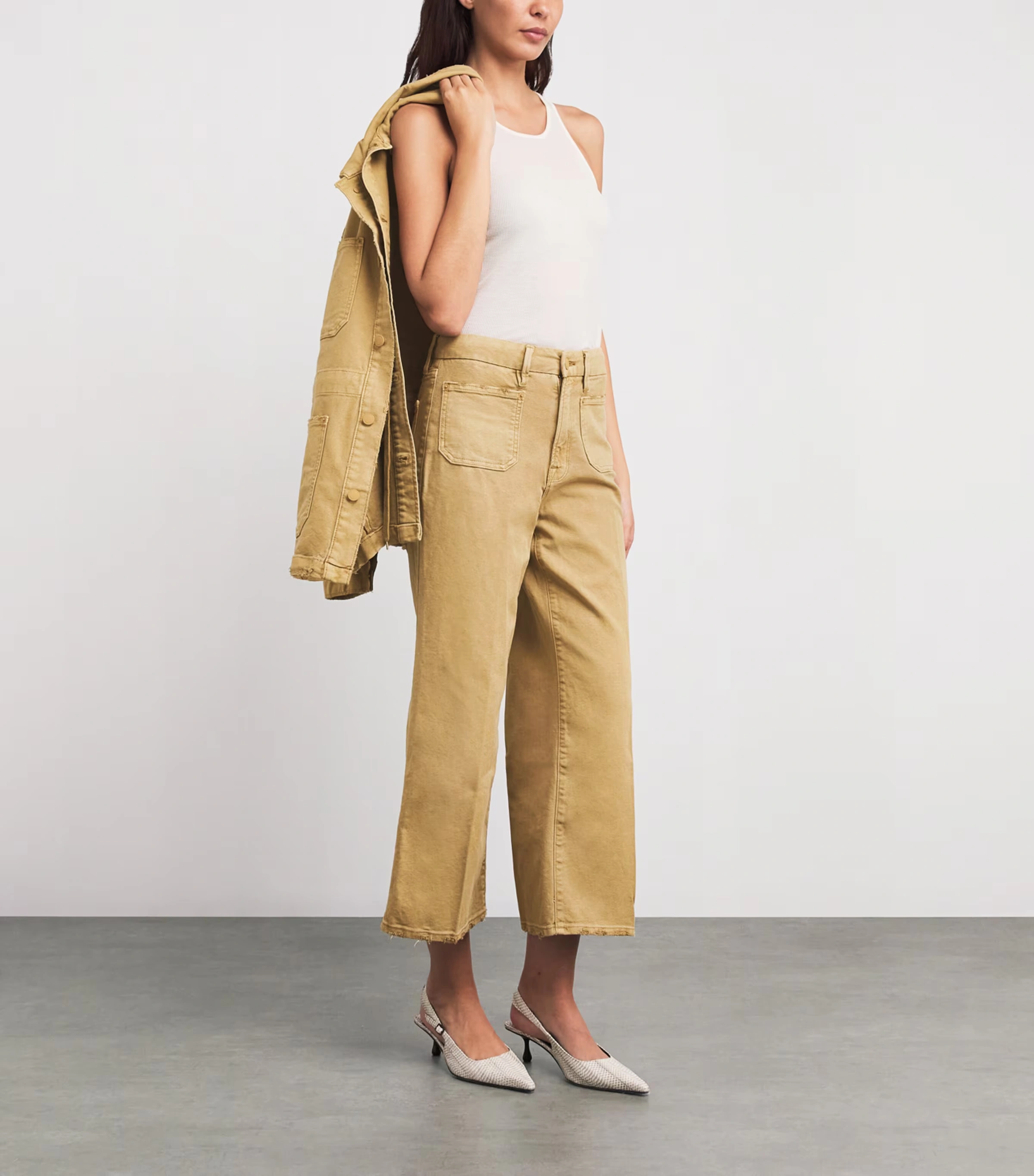 Canvas Cropped Palazzo Trousers