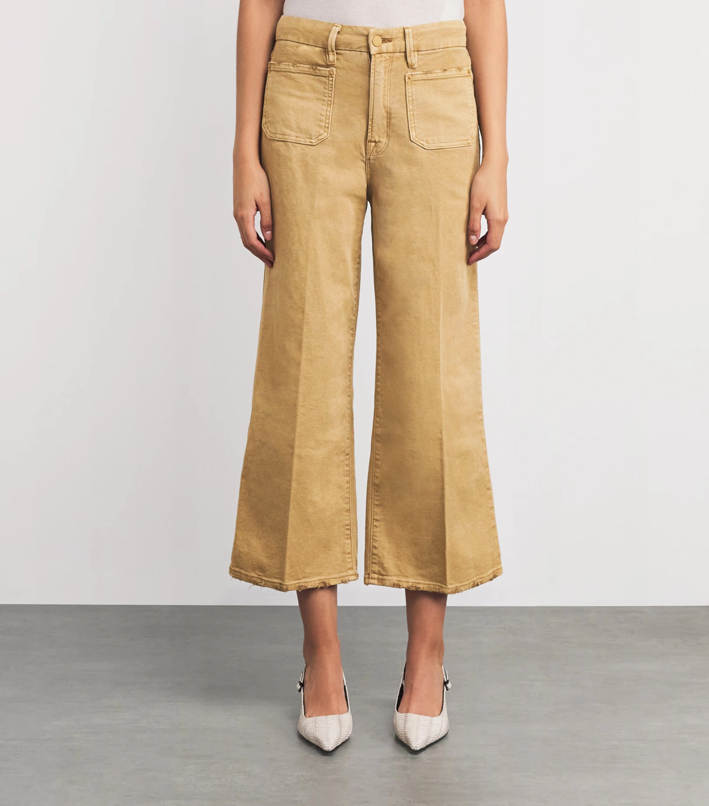 Canvas Cropped Palazzo Trousers