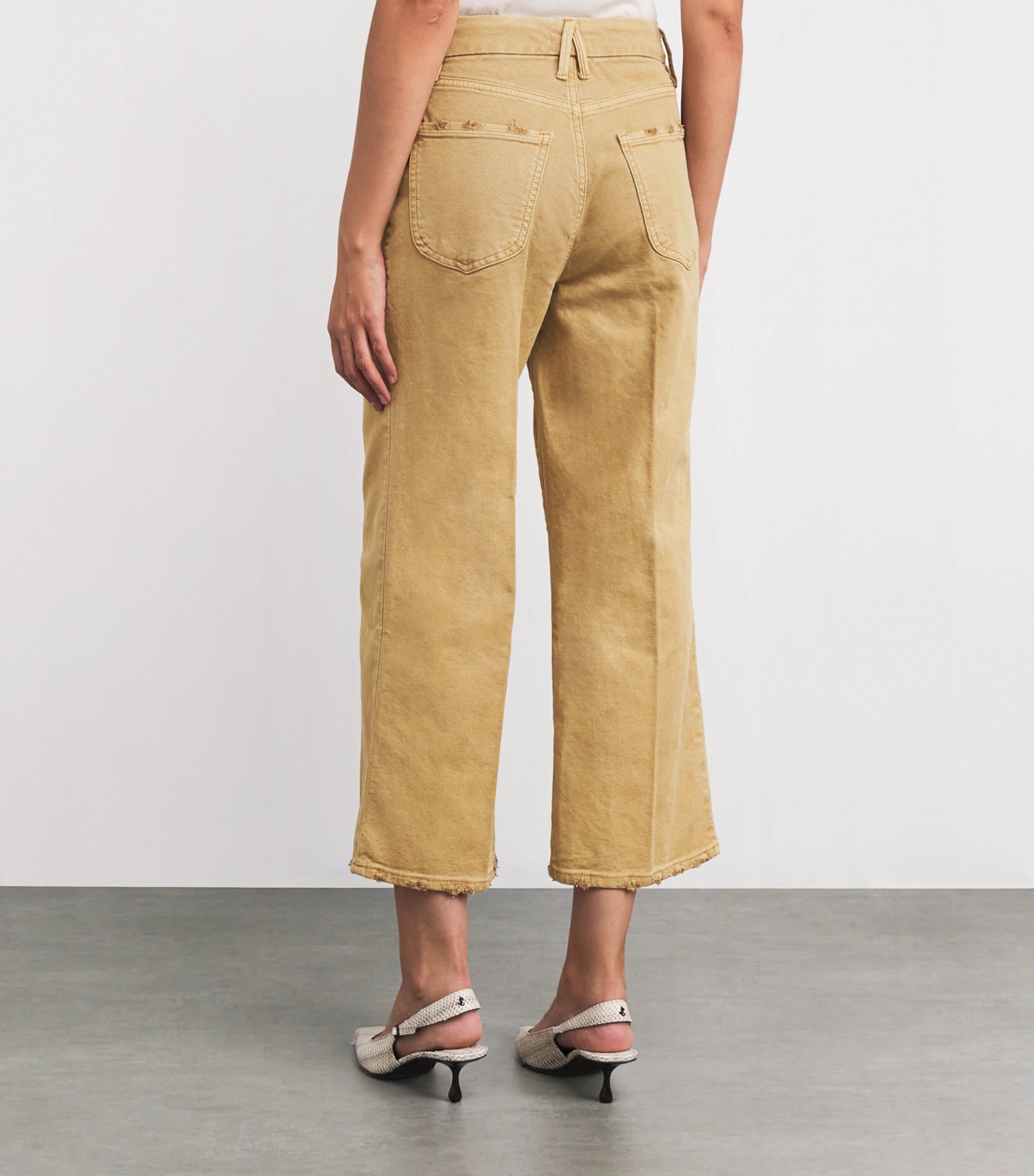Canvas Cropped Palazzo Trousers