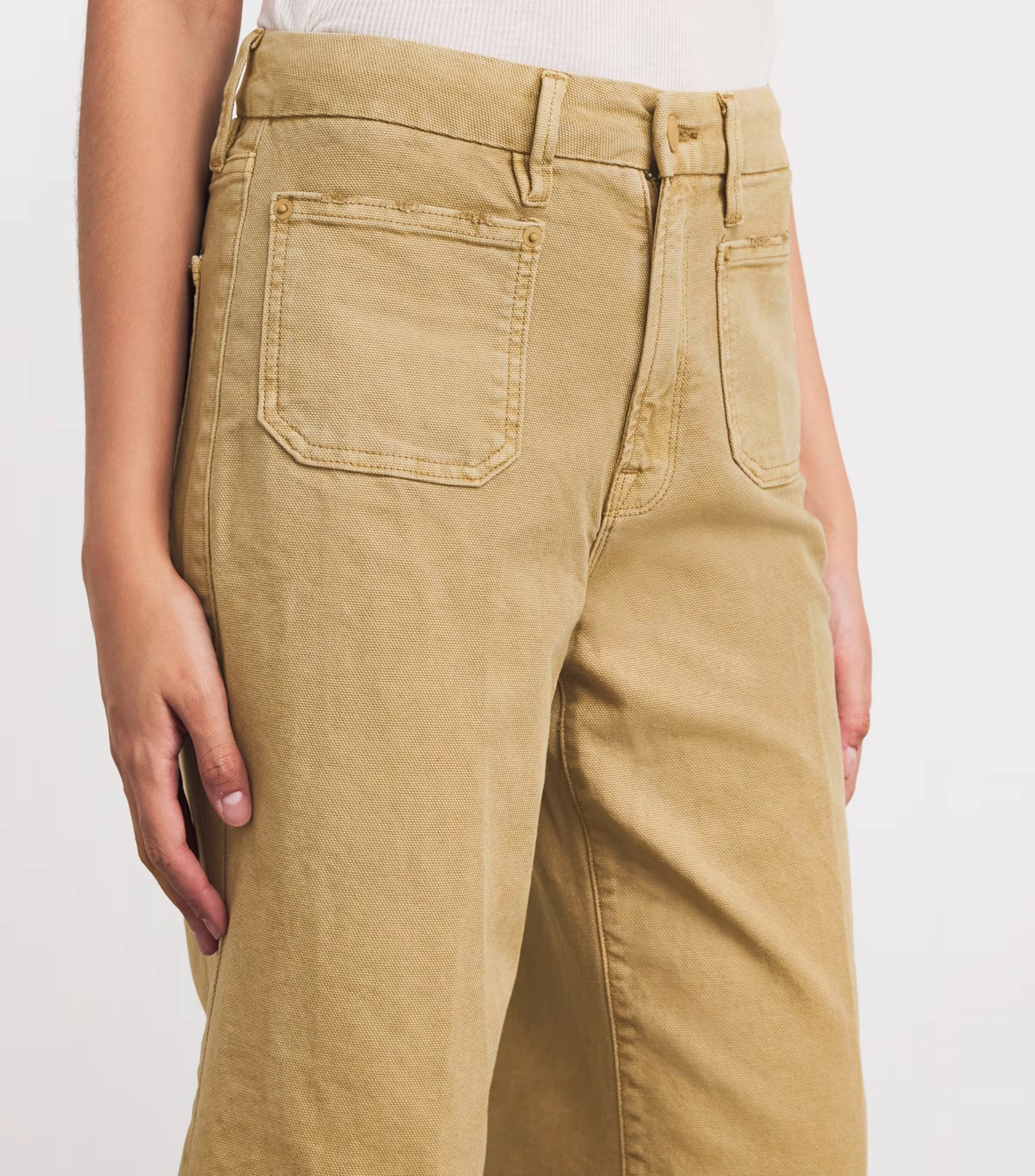 Canvas Cropped Palazzo Trousers