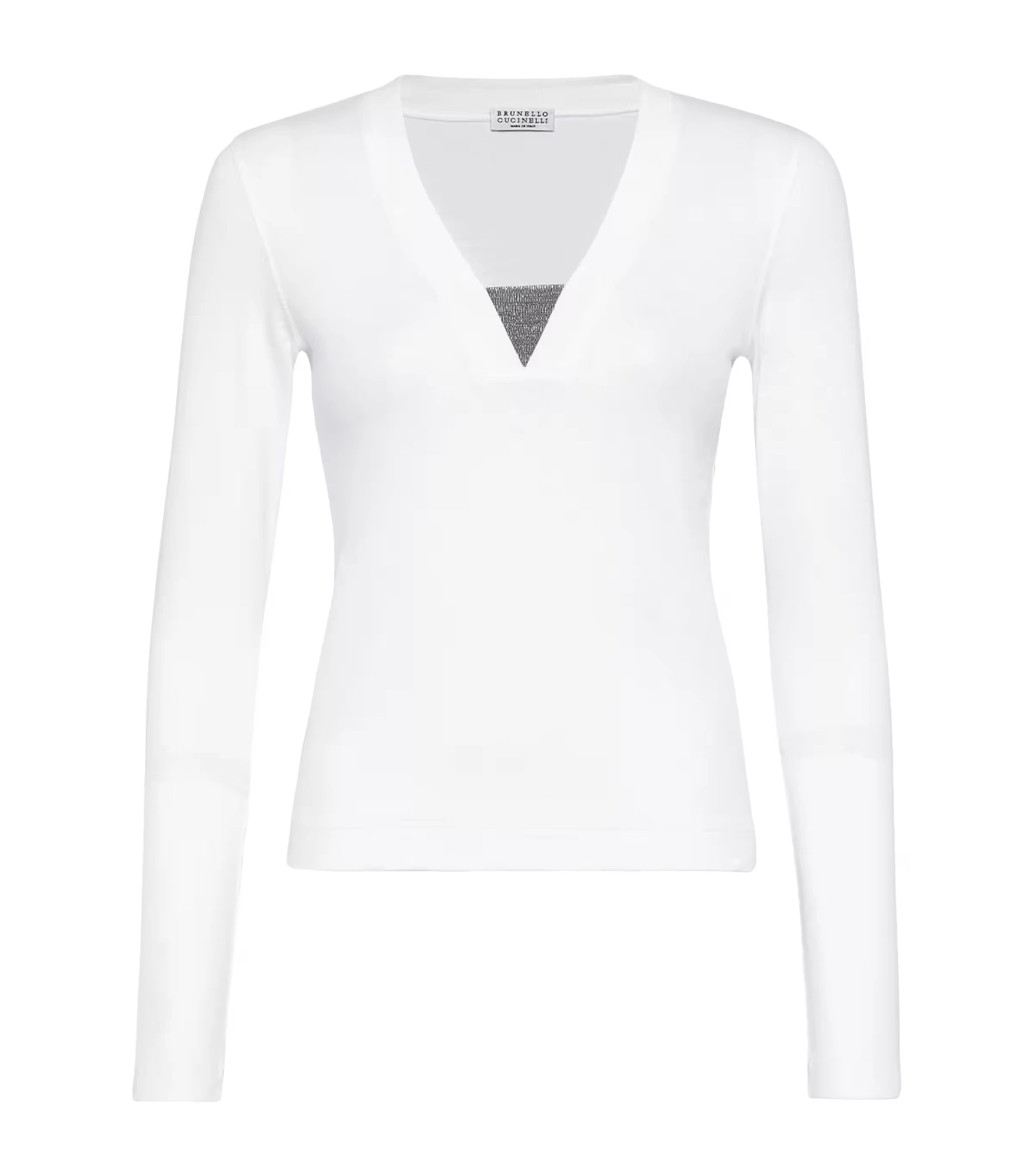 Stretch-Cotton Monili-Detail T-Shirt