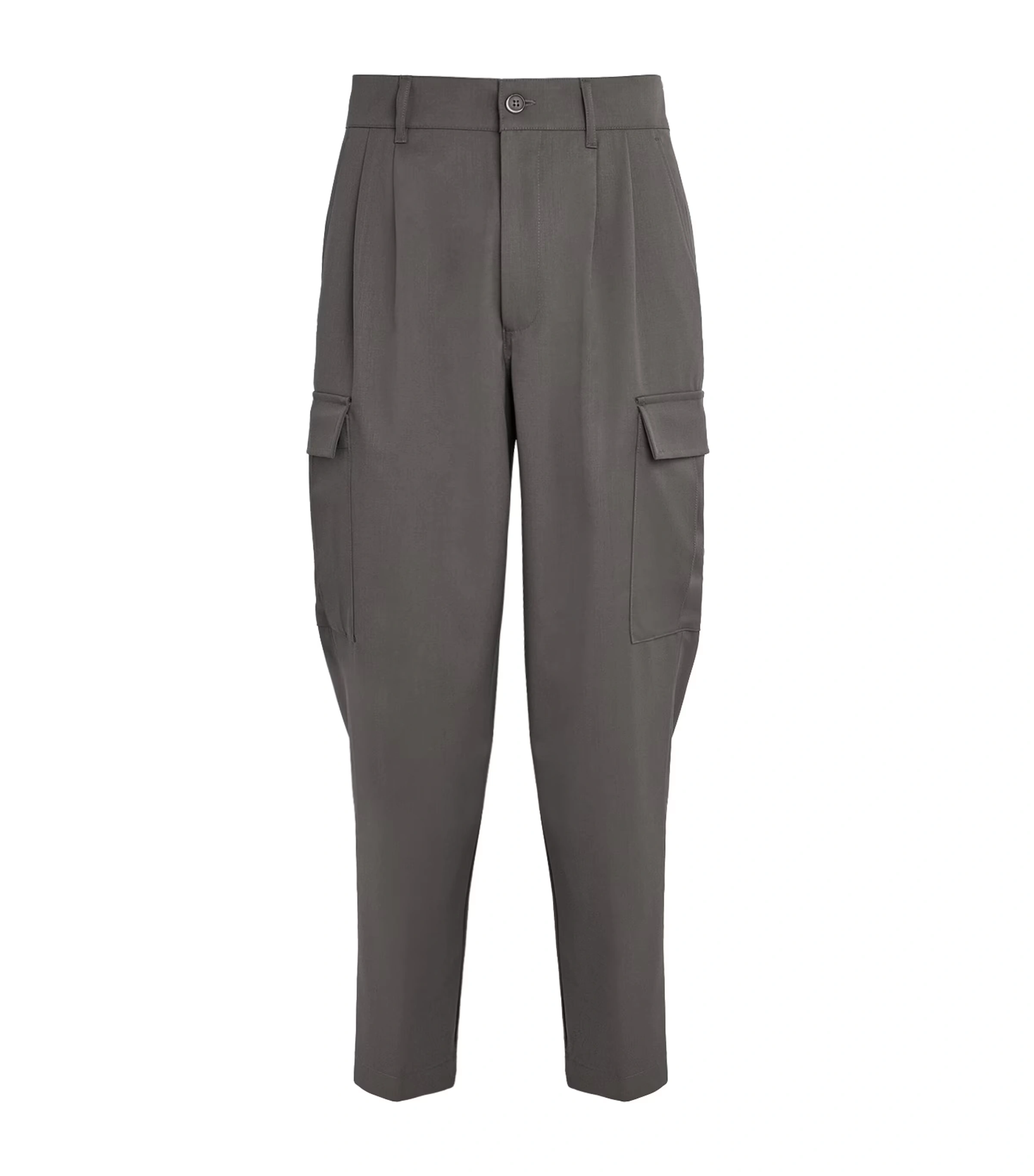 Stretch-Virgin Wool Pleated Trousers