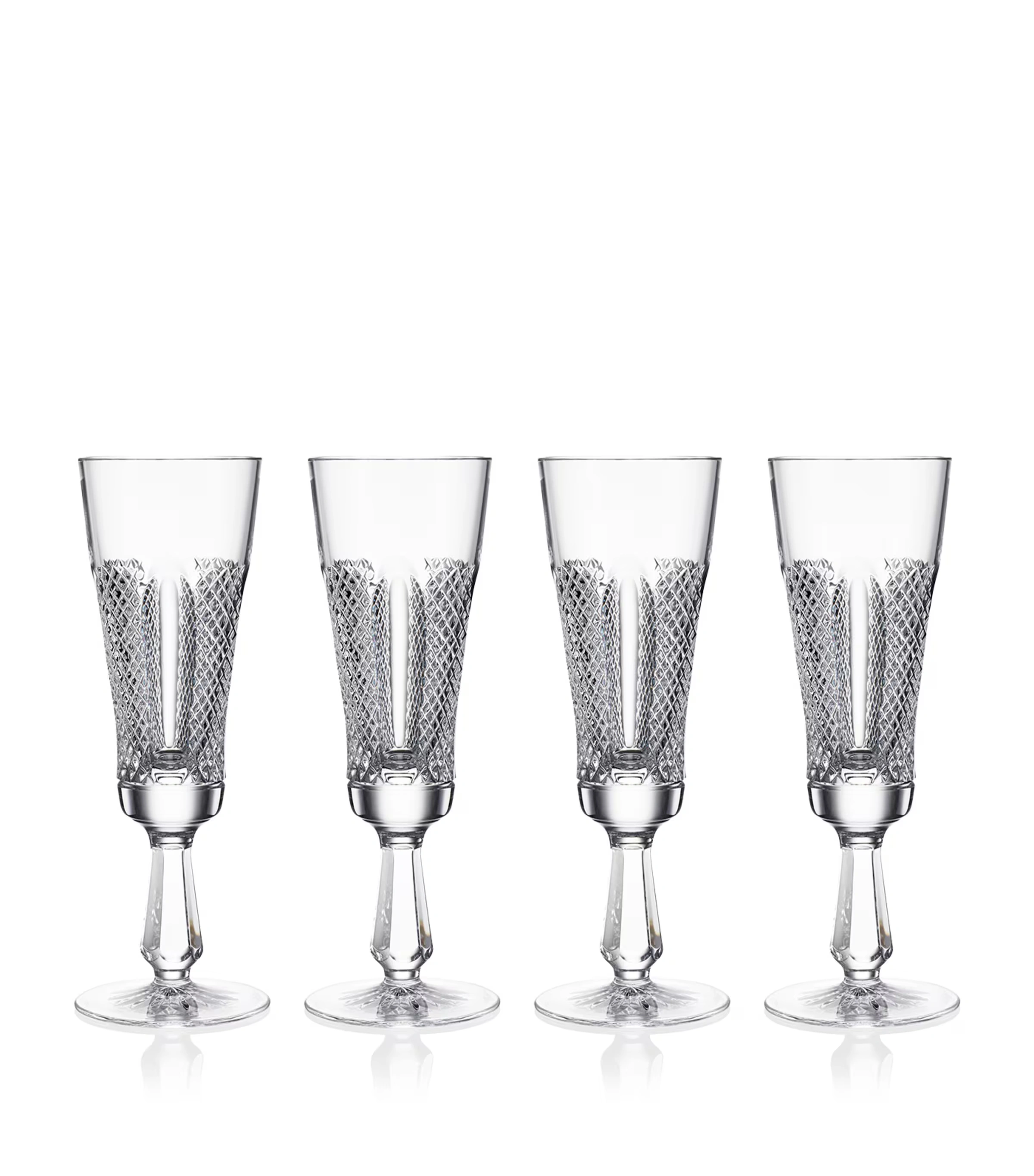Set of 4 Crystal Hibernia Mastercraft Champagne Flutes (175ml)