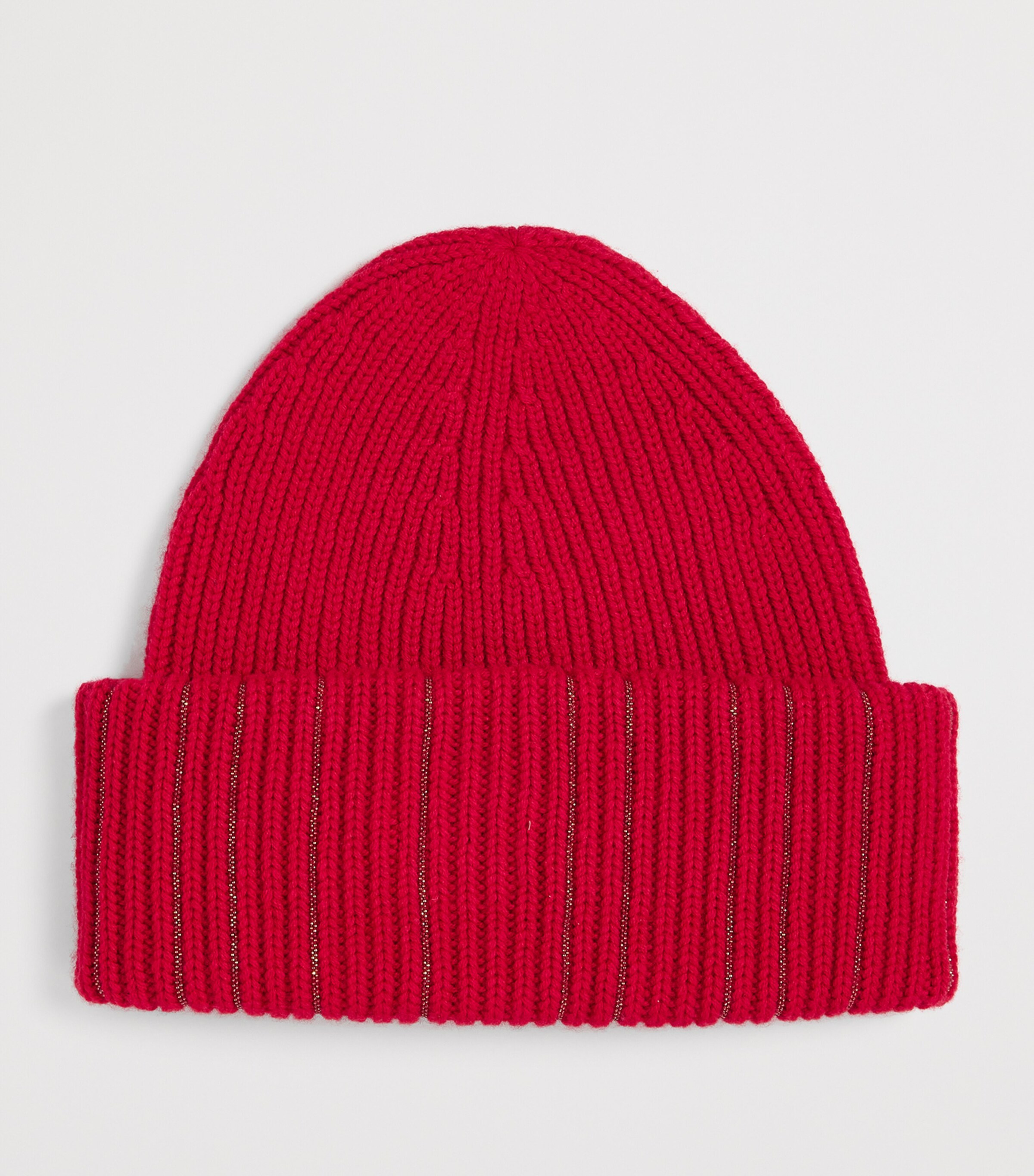 Wool-Silk Sparkling Ribbed Beanie