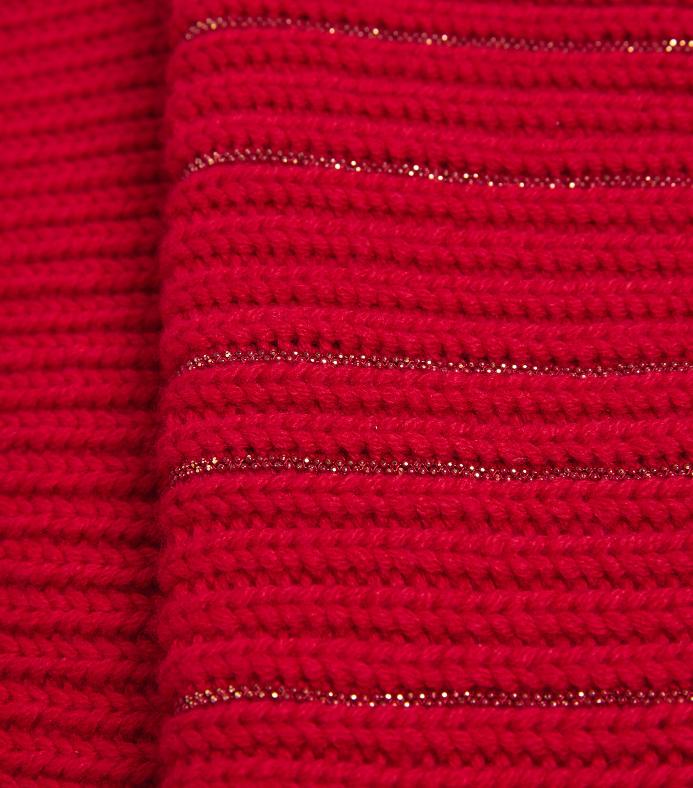 Wool-Silk Sparkling Ribbed Beanie