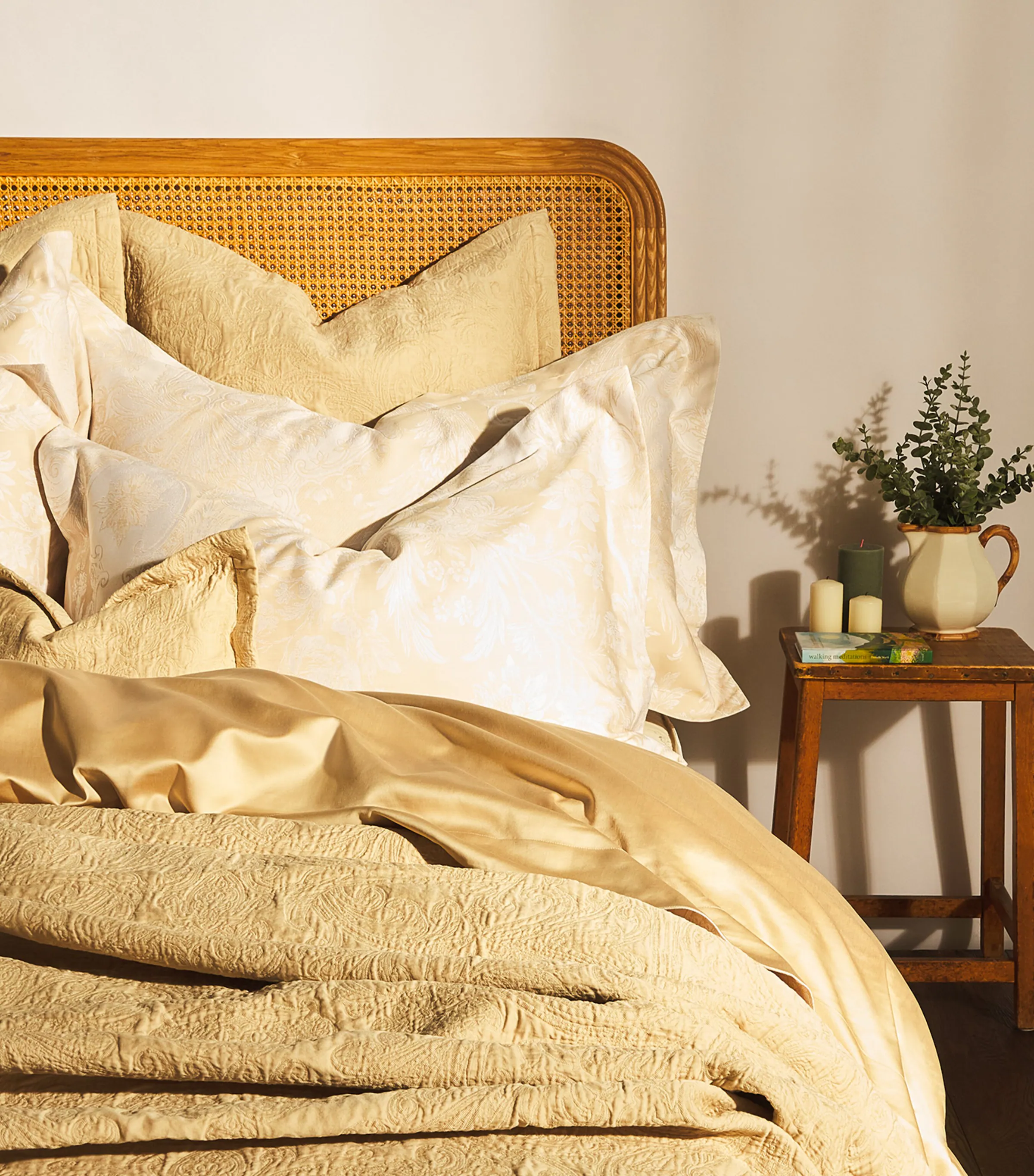 Cotton-Silk Pompadour Square Pillowcase (65cm x 65cm)