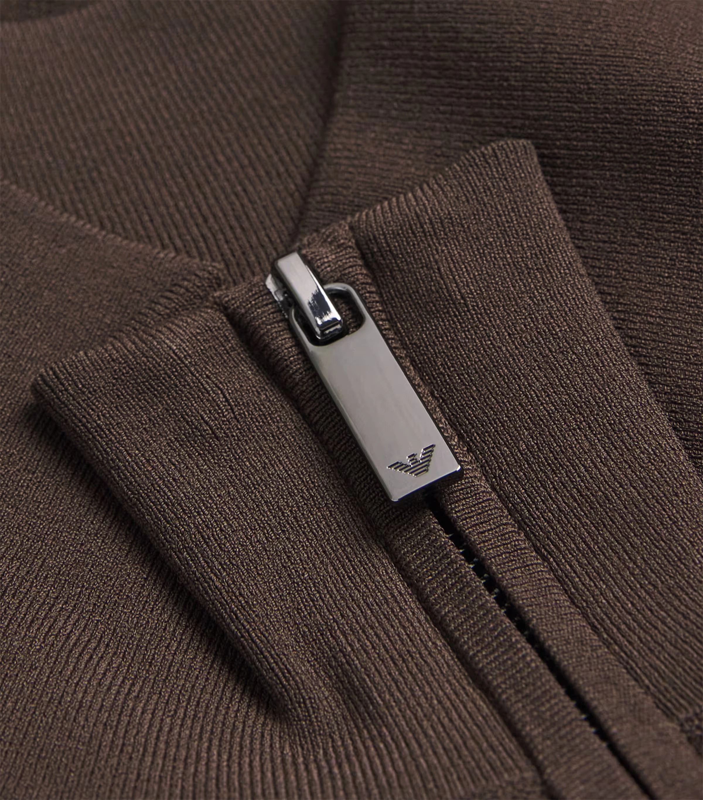 Check-Knit Quarter-Zip Sweater