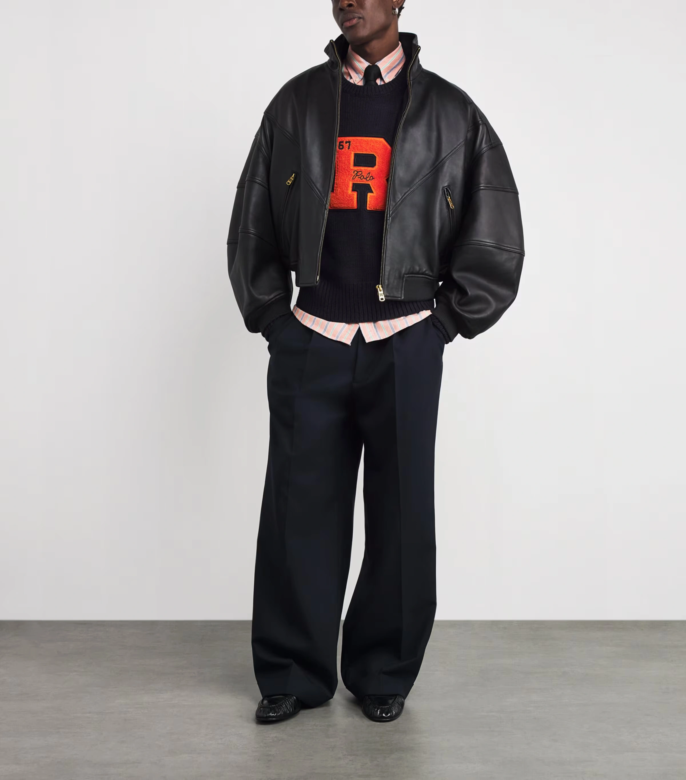 Wool Vintage Fit Letter Sweater