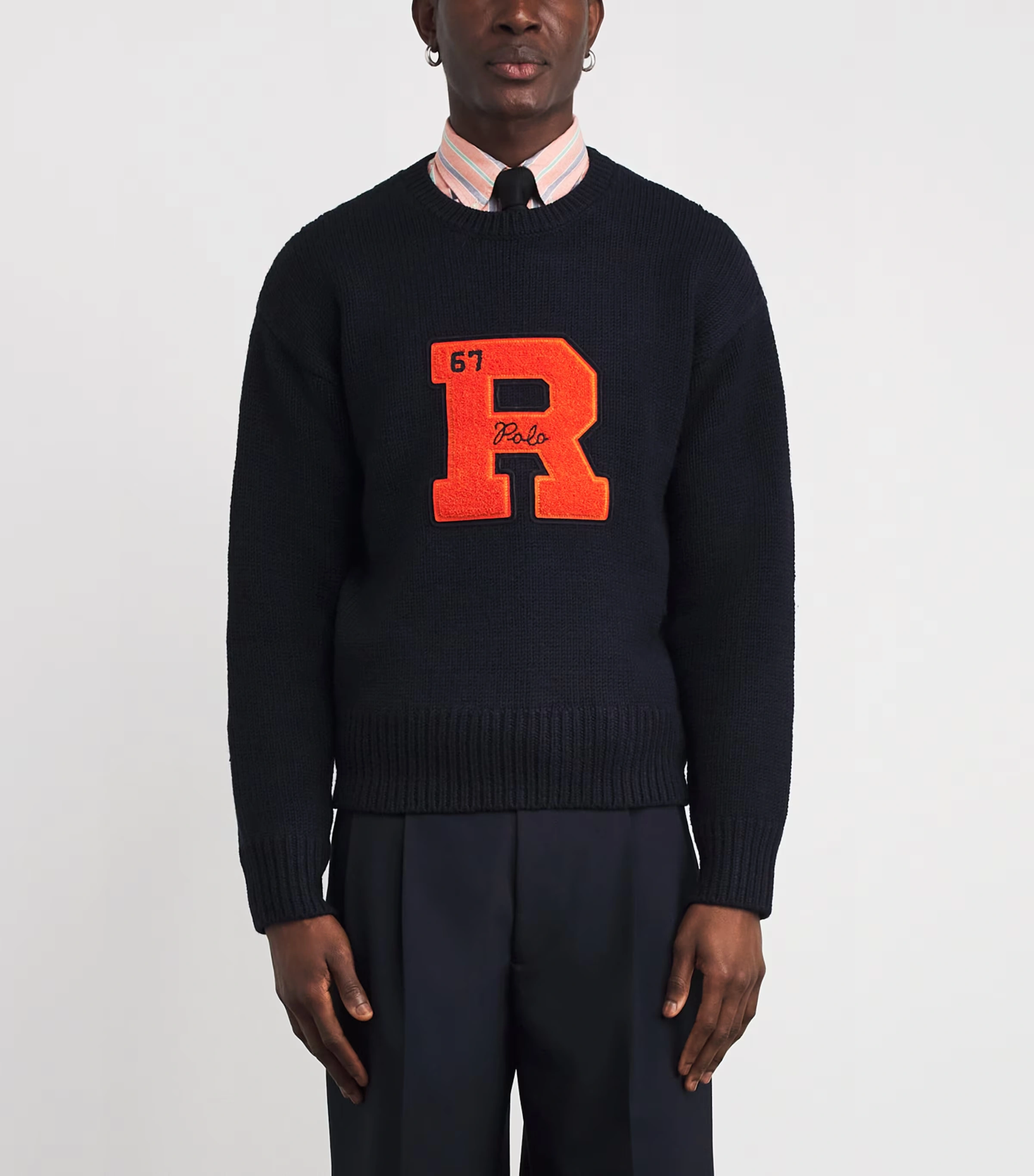 Wool Vintage Fit Letter Sweater 3 Wool Vintage Fit Letter Sweater