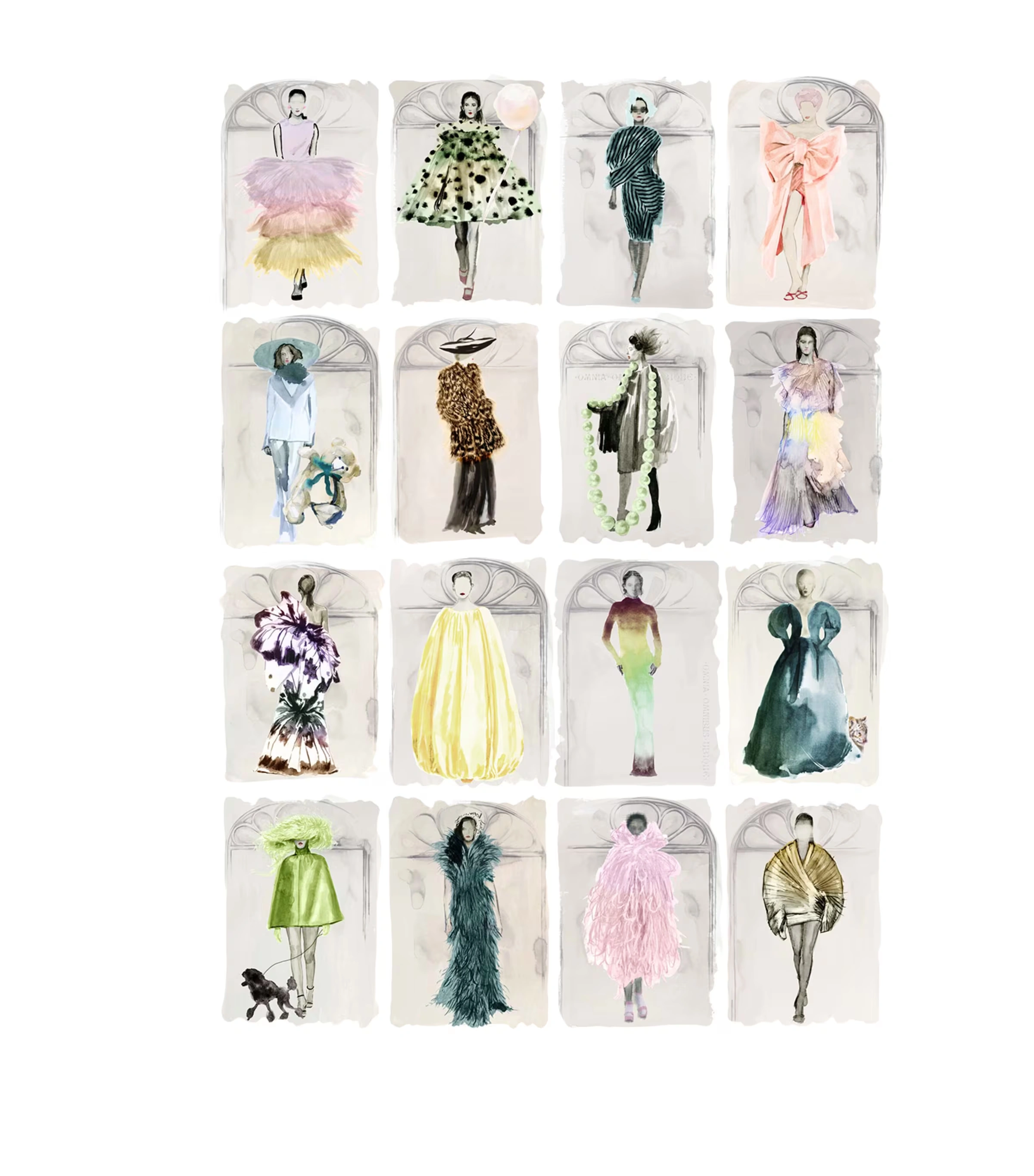 x Harrods Interior Design 175 Anniversary Edition Couture Carousel Window Wallpaper - Pastel Pearl