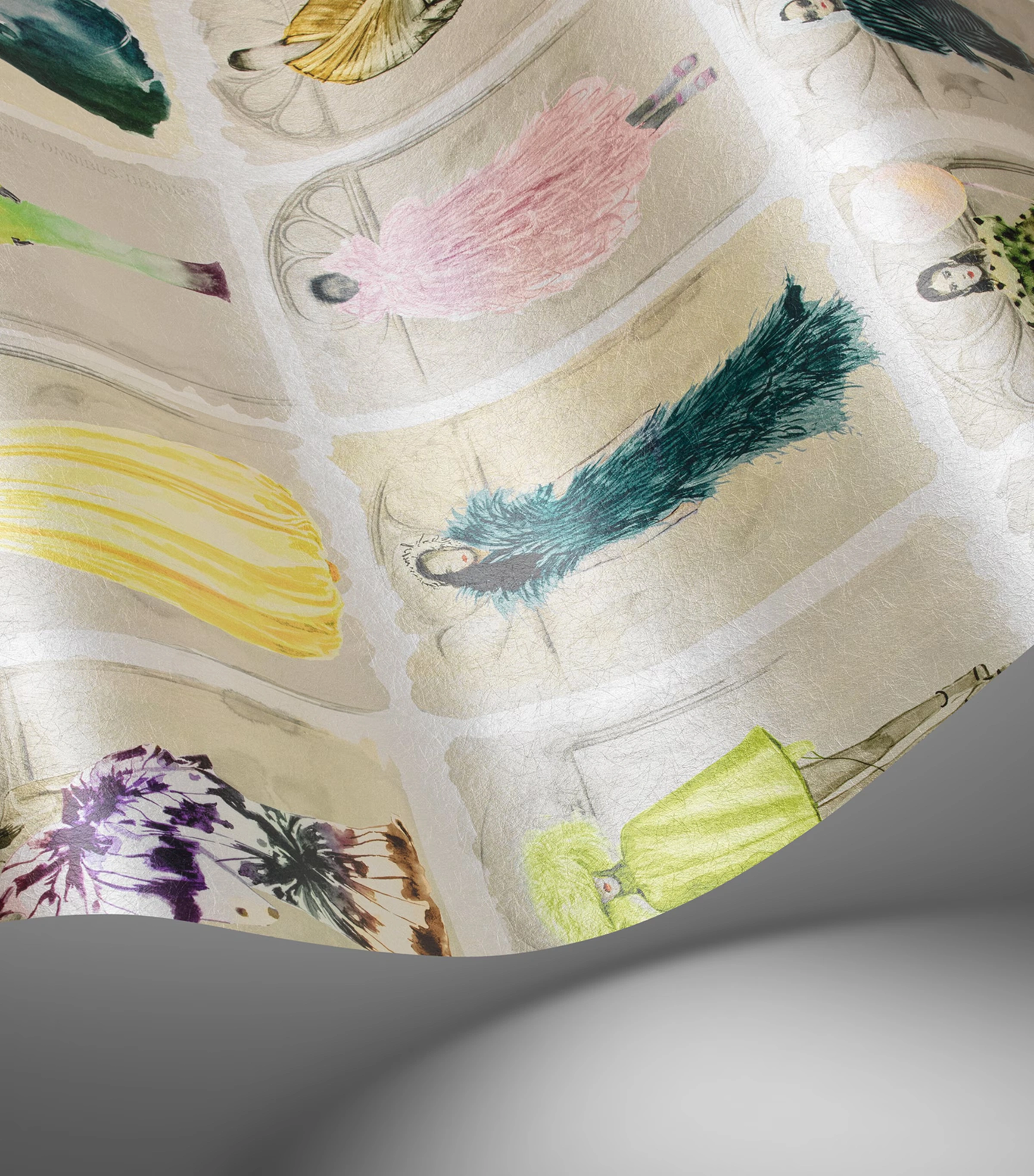 x Harrods Interior Design 175 Anniversary Edition Couture Carousel Window Wallpaper - Pastel Pearl