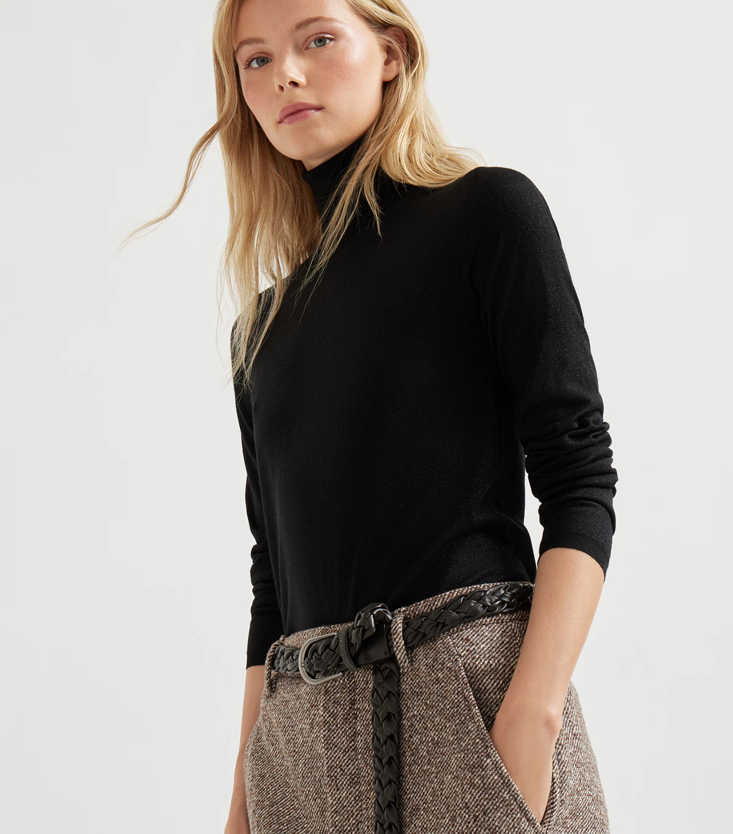 Cashmere-Silk-Blend Rollneck Sweater