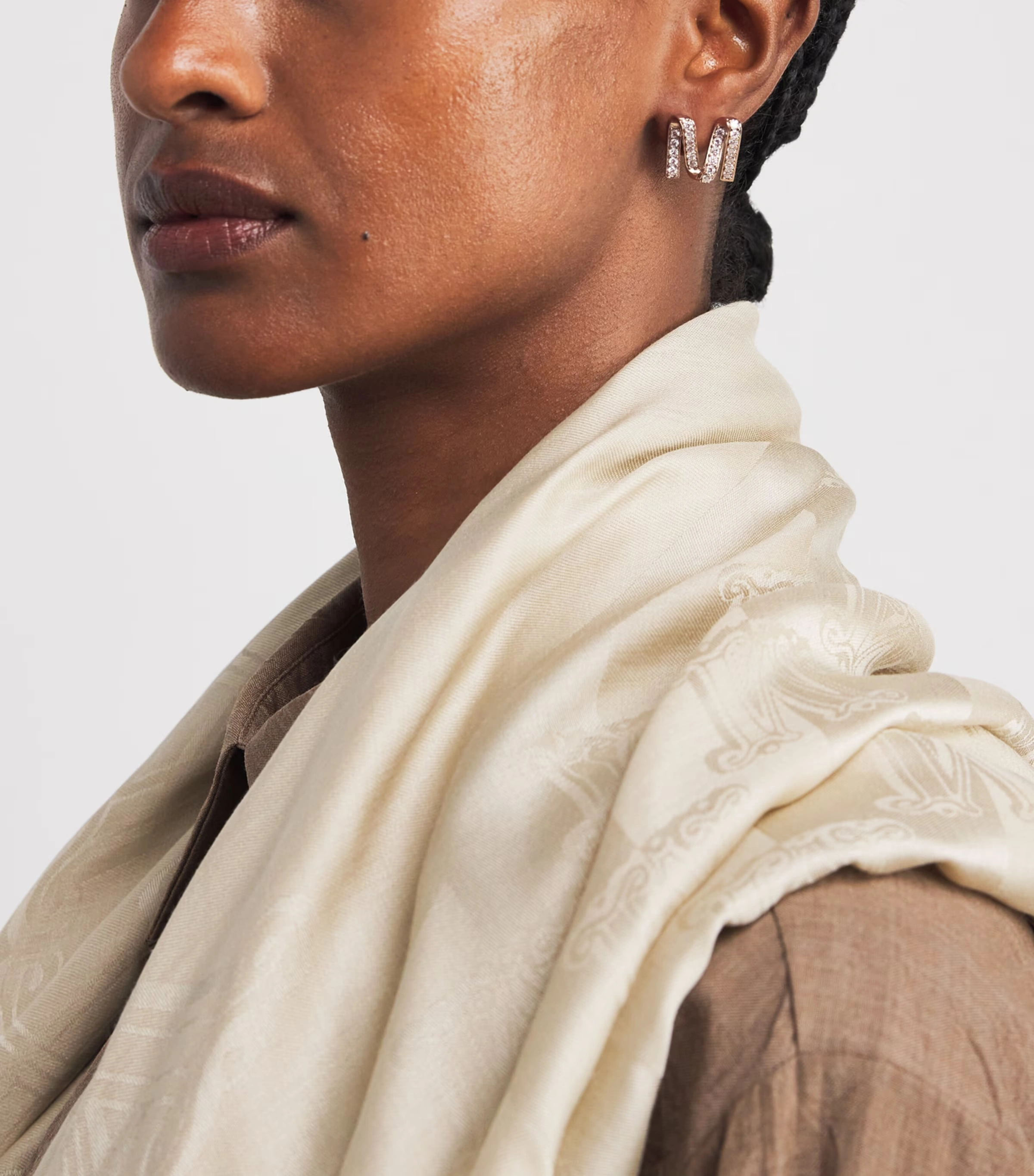 Embellished 'M' Brooch