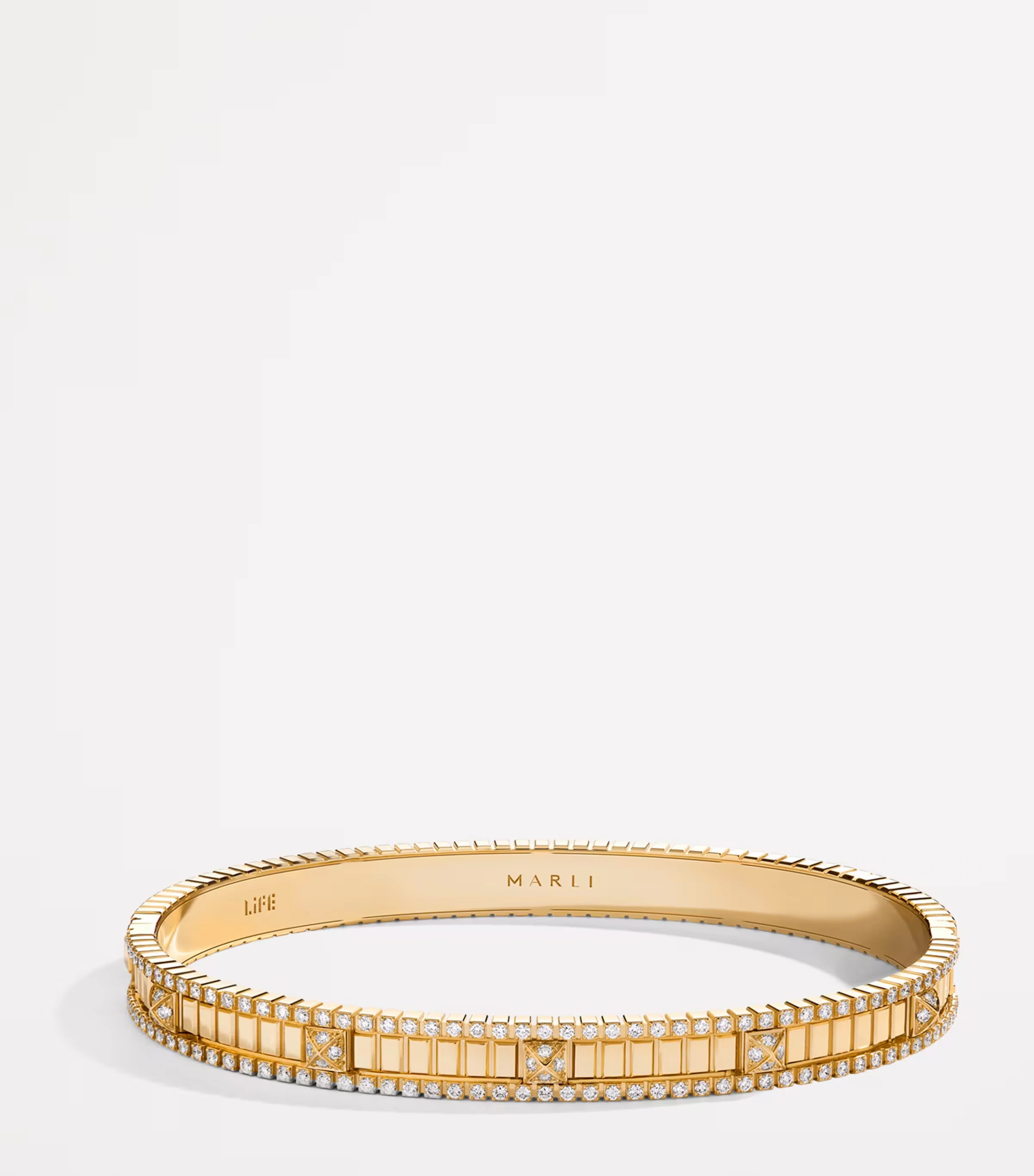 Yellow Gold and Diamond LIFE Bangle