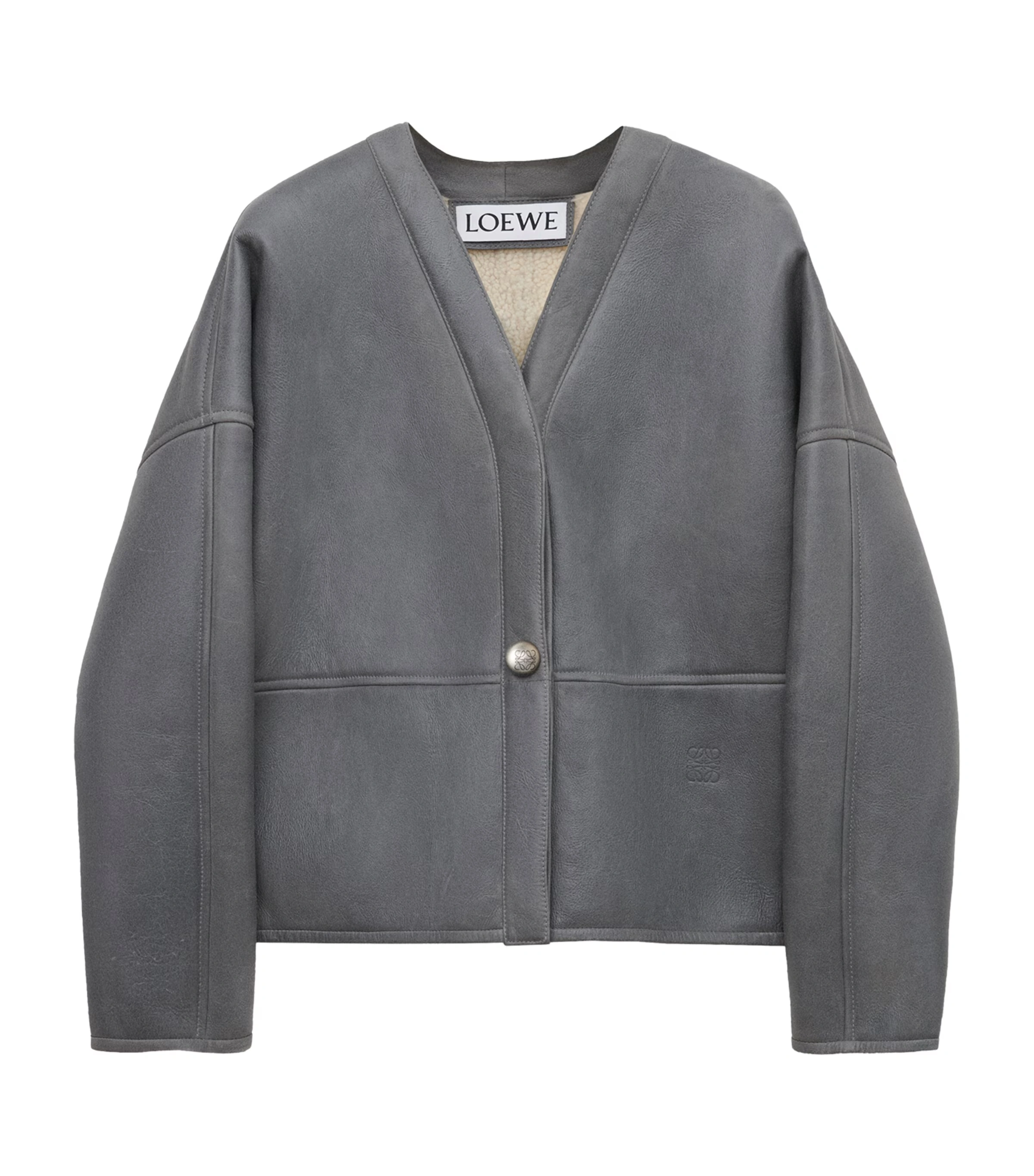 Lambskin Shearling-Lined Pebble Jacket