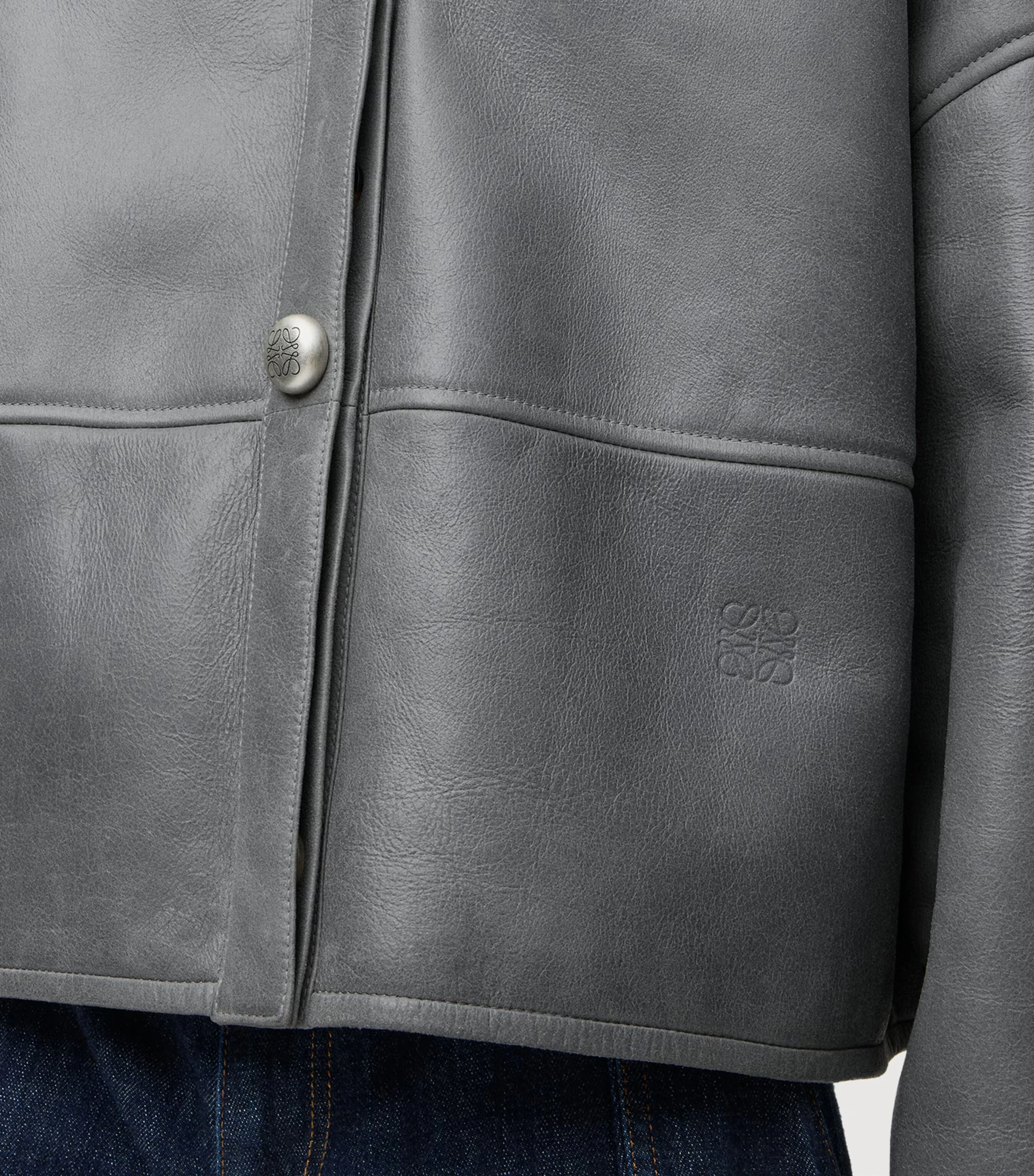 Lambskin Shearling-Lined Pebble Jacket 5 Lambskin Shearling-Lined Pebble Jacket