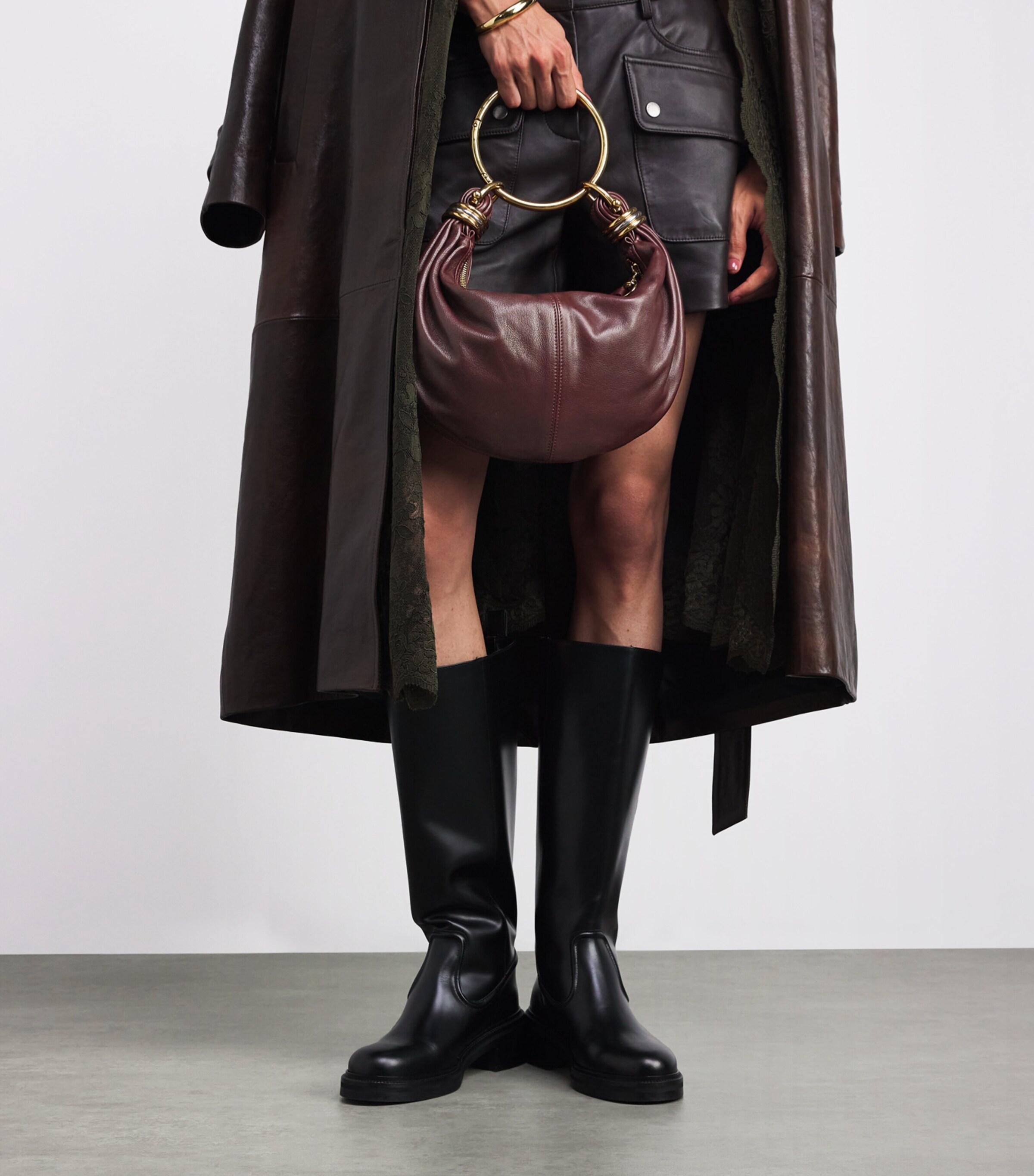 Small Leather Bracelet Top-Handle Bag