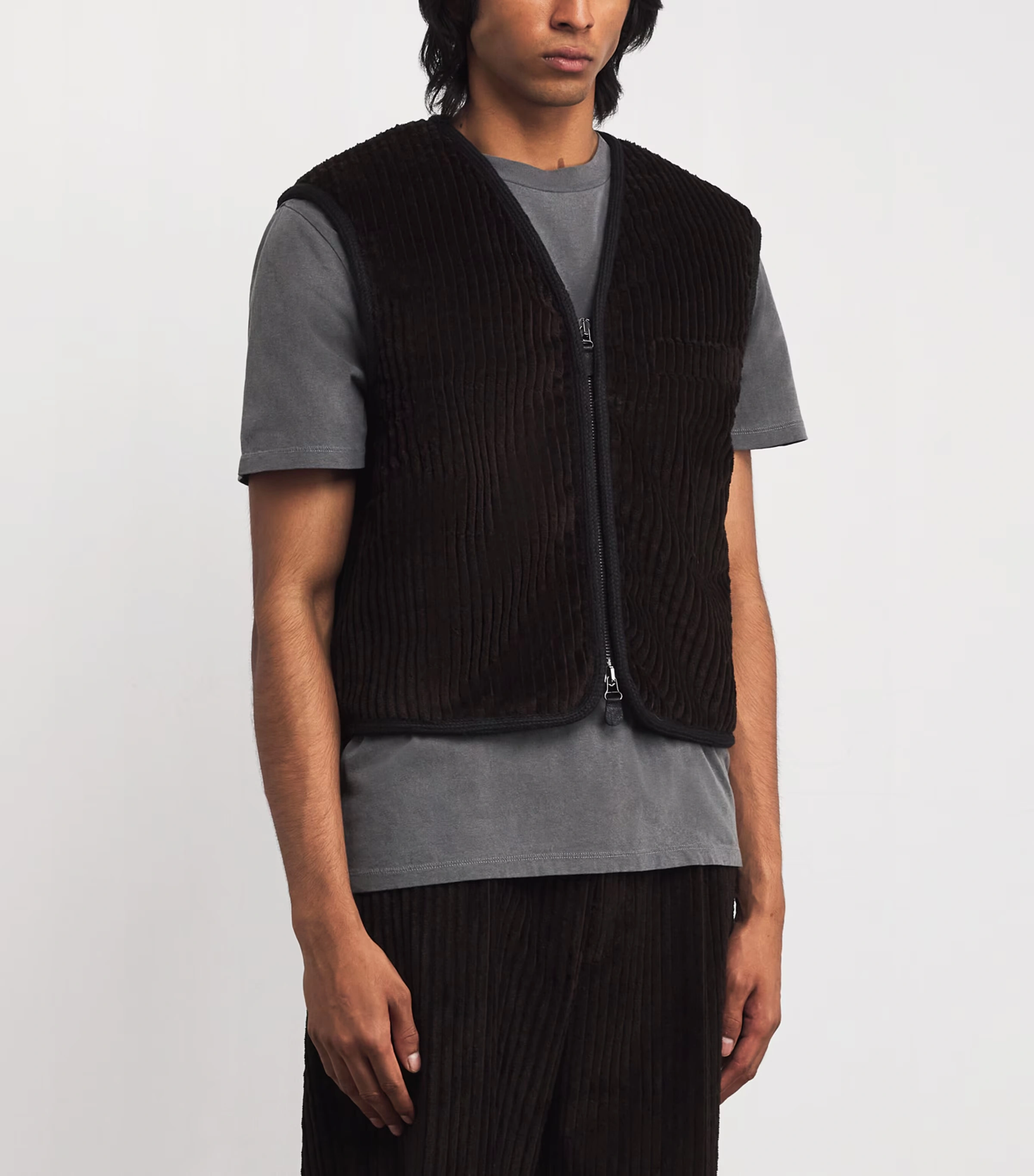 Corduroy Top Vest Zip-Up Gilet 3 Corduroy Top Vest Zip-Up Gilet