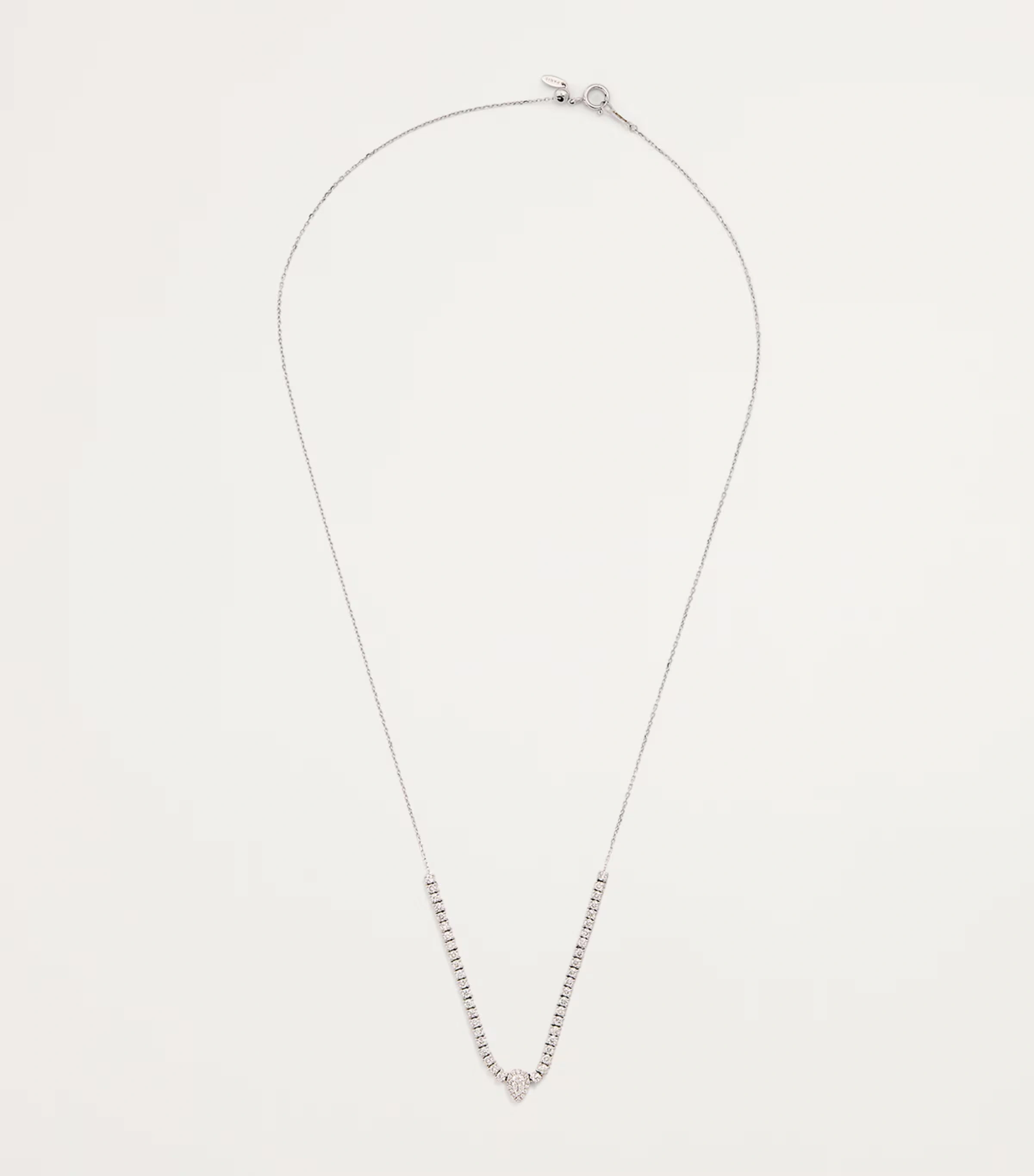 White Gold and Diamond Pear Tennis Necklace 3 White Gold and Diamond Pear Tennis Necklace