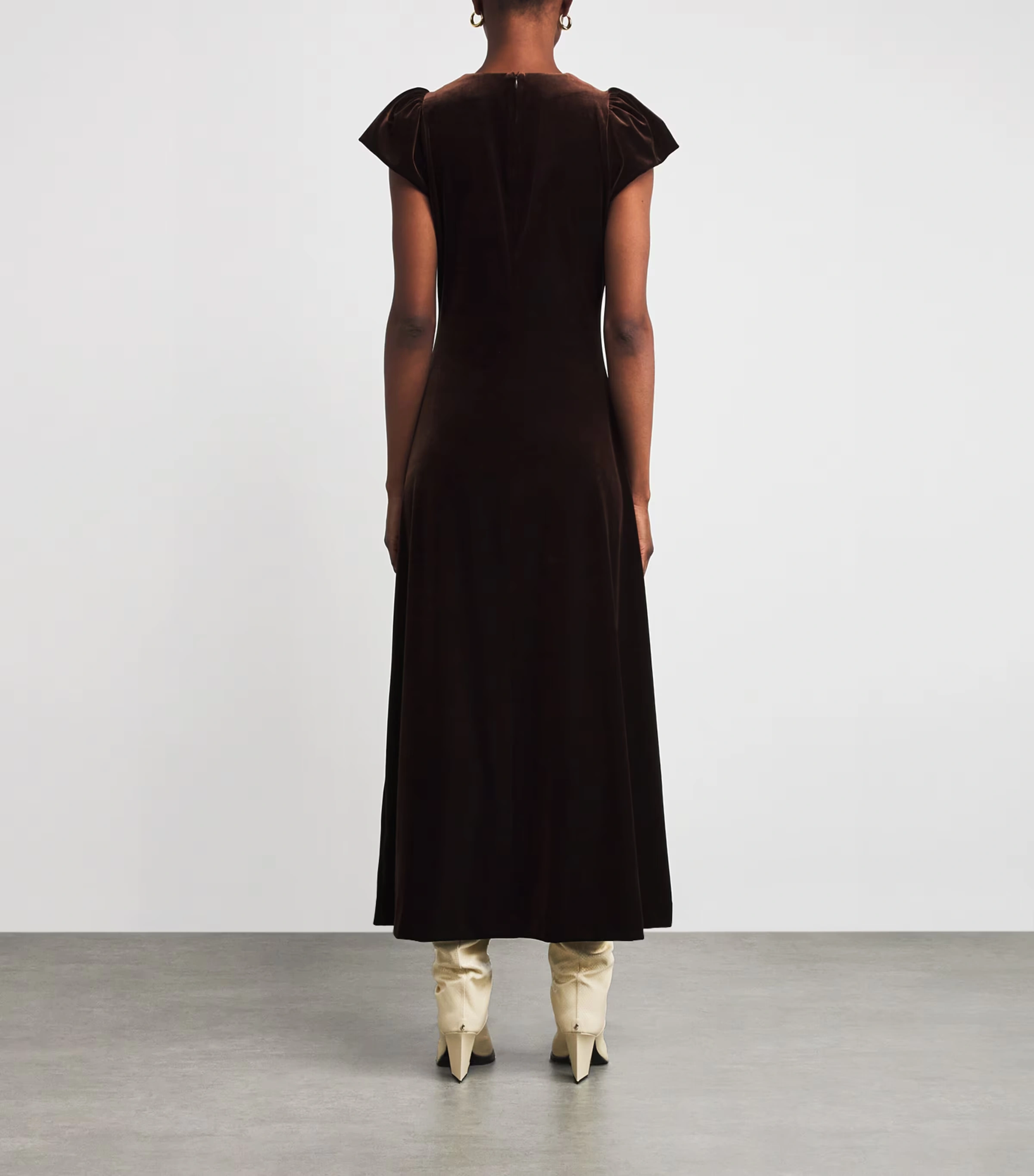 Velour Draped Maxi Dress 3 Velour Draped Maxi Dress